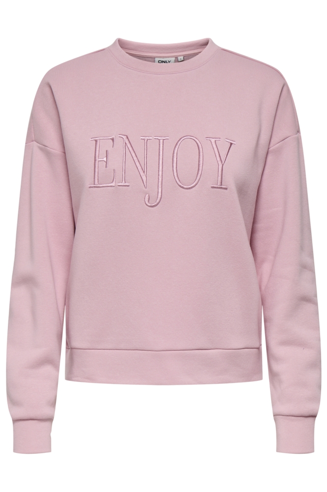 ONLPAM L/S O-NECK BOX CC SWT 15352885 Bleached Mauve/W. ENJOY
